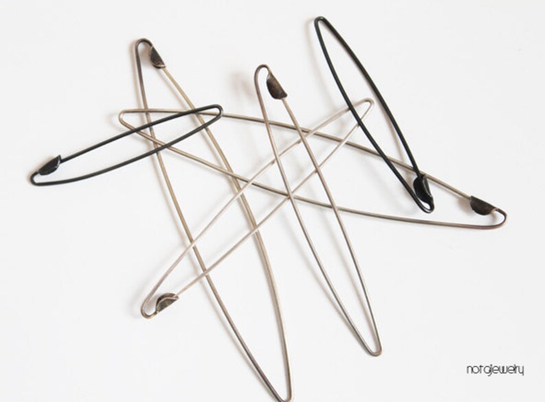 Safety Pin Earrings Long Silver Earrings Unisex Punk Etsy