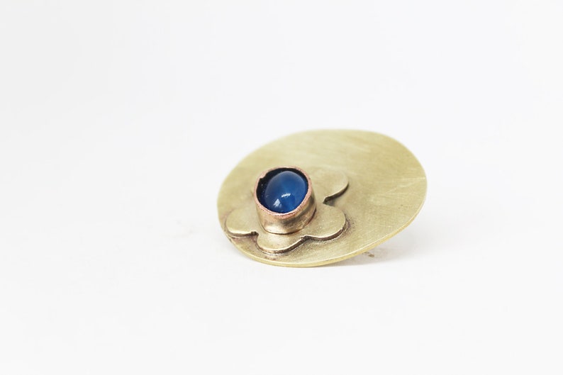 Small Blueberry Modern Brooch, Fruit Pin Brooch, Statement handmade jewellery, Mixed Metal Unisex Pin, Organic Contemporary Brooch, Blue Pin image 4
