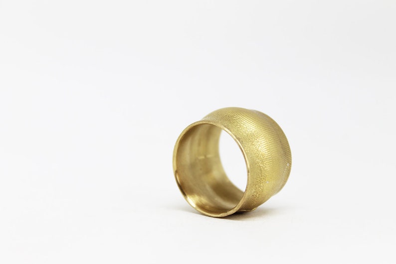 Big Bold Chunky Ring, Statement Brass Wide Ring, Handmade Art Jewelry, Contemporary Modern ring, Unique Textured Organic Ring, Massive Ring image 5