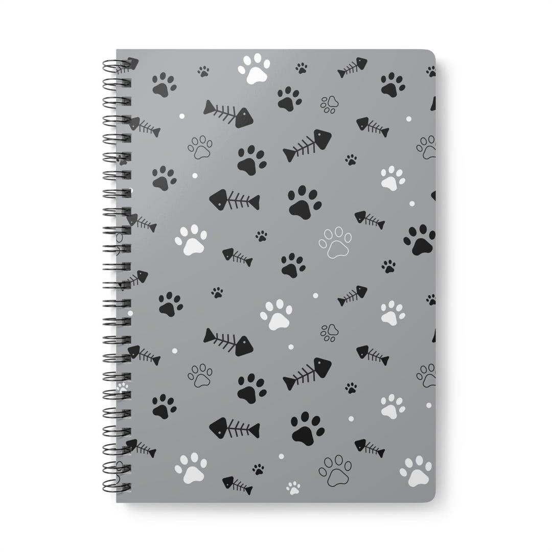 Pets Design Note Pet Lover's Wirobound Notebook, Cute Cat & Dog Design, A5 Journal for ...