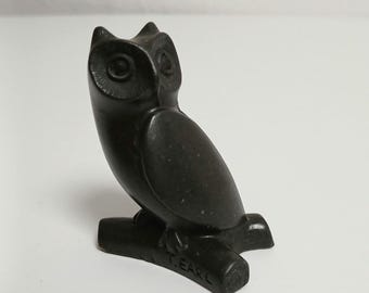 Vintage T Earl Owl Signed Zenstone Devon England Figurine Small