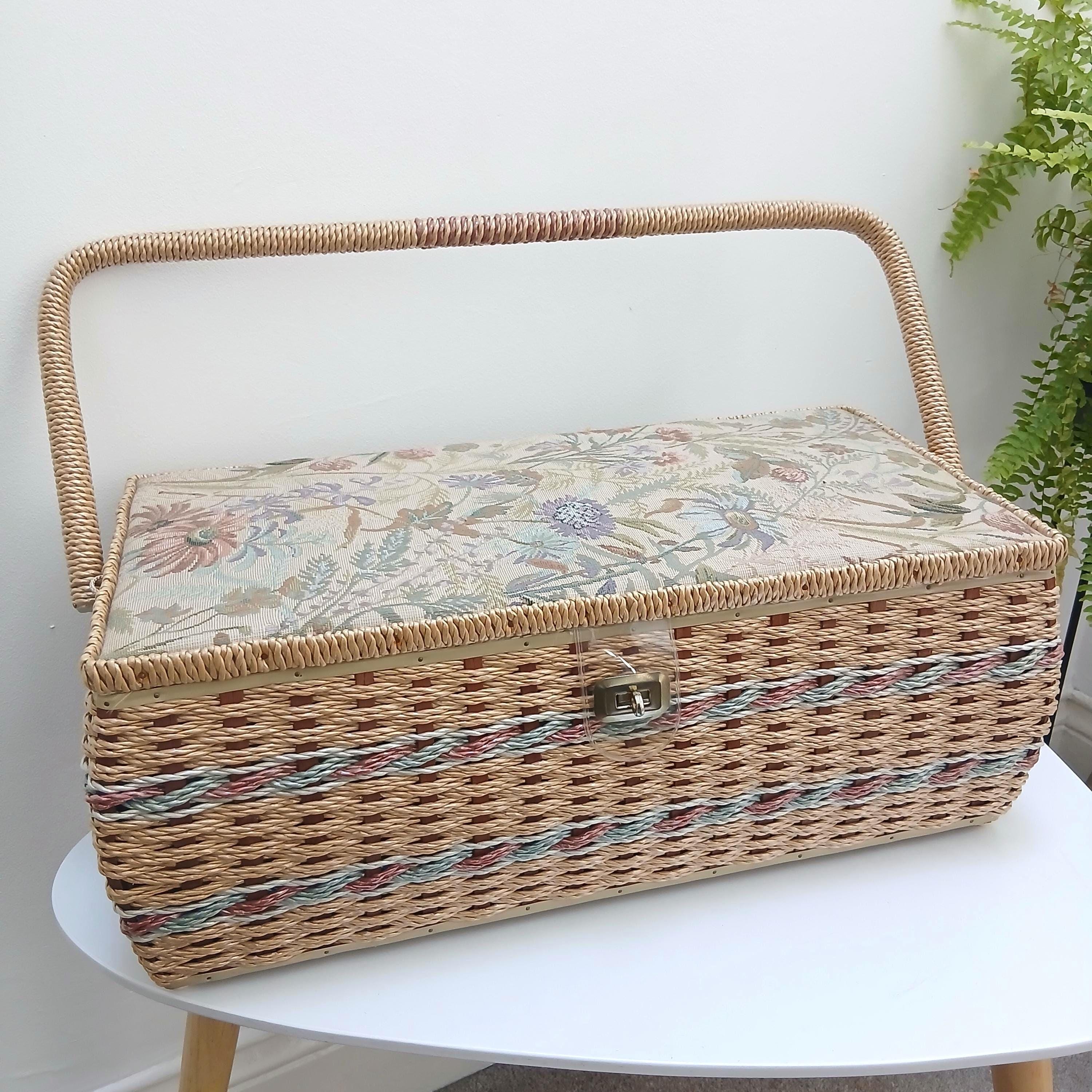 Vintage Tapestry Sewing Box - Etsy