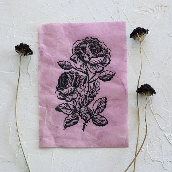 Linoleum Rose Etsy