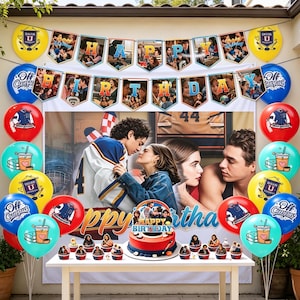 Off C*mpus Birthday Party Decor Kit,Off C*mp*s B*iar U Birthday Party Supplies,B*iar  U H*ckey Theme Happy Birthday Banner,Balloons,Backdrop