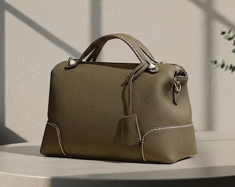 Bolso de piel auténtica para mujer / Bolso de hombro de piel de vacuno