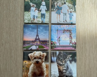 Custom Photo Magnet Set: Glossy Fridge Keepsakes, Family Pet Wedding Gifts