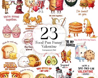 Funny Food Pun PNG Clipart Cute Humor Illustration Valentine’s Day For Couples & Kids FFV01