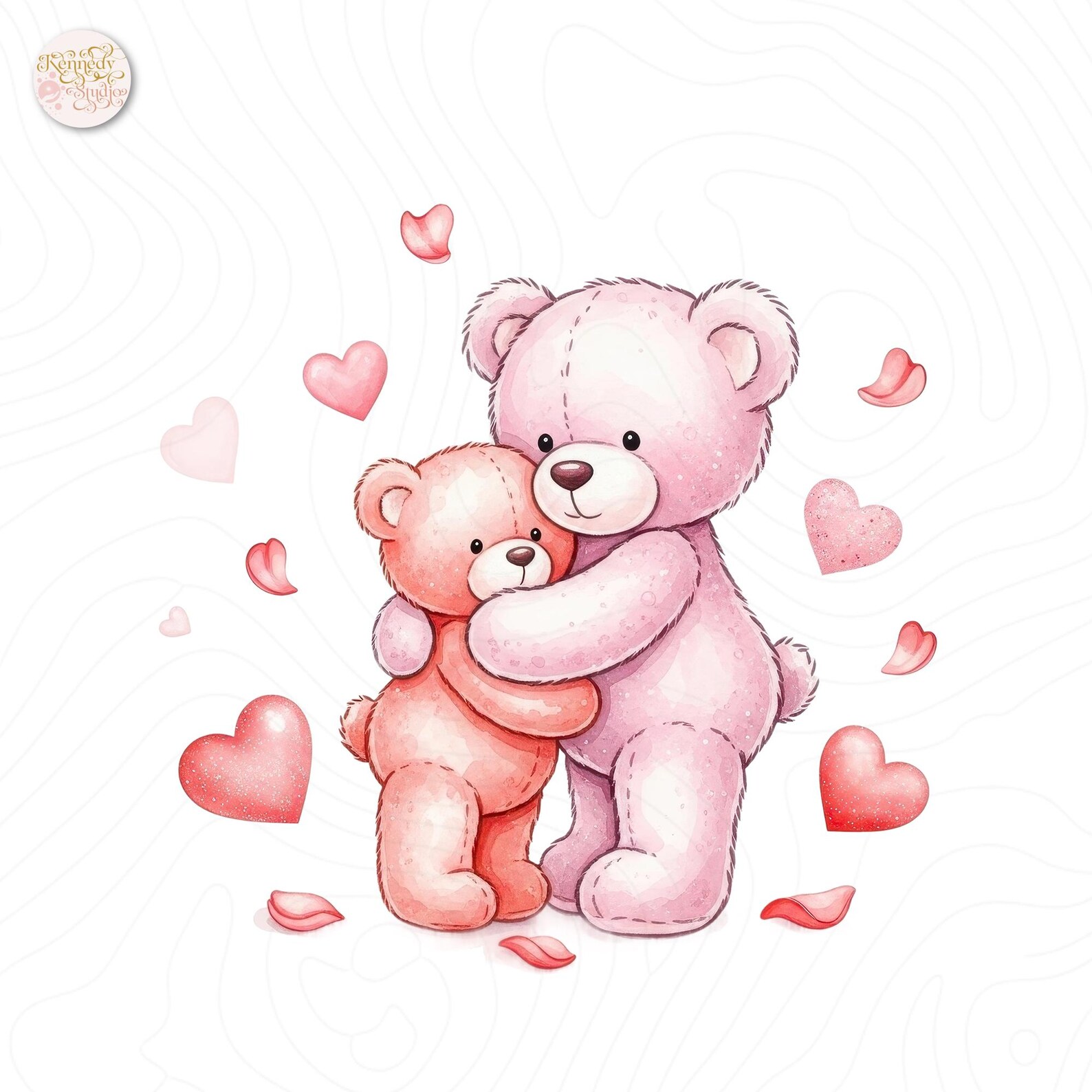 Valentine Teddy Bear PNG Clipart Bundle Cute Love Bears for Valentine’s ...