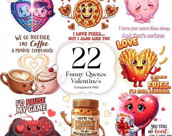Funny Love Quotes PNG Clipart – Cute Slang Valentine Sayings for Valentine’s Day Digital Download | FVQ001