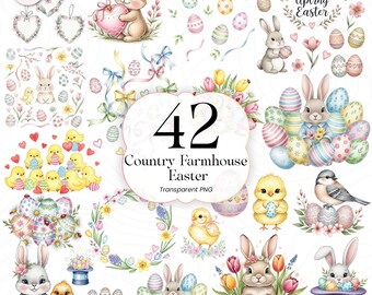 Land Bauernhaus PNG Clipart Aquarell Rustikal Ostern Frühling DIY Dekor, CFH-E01