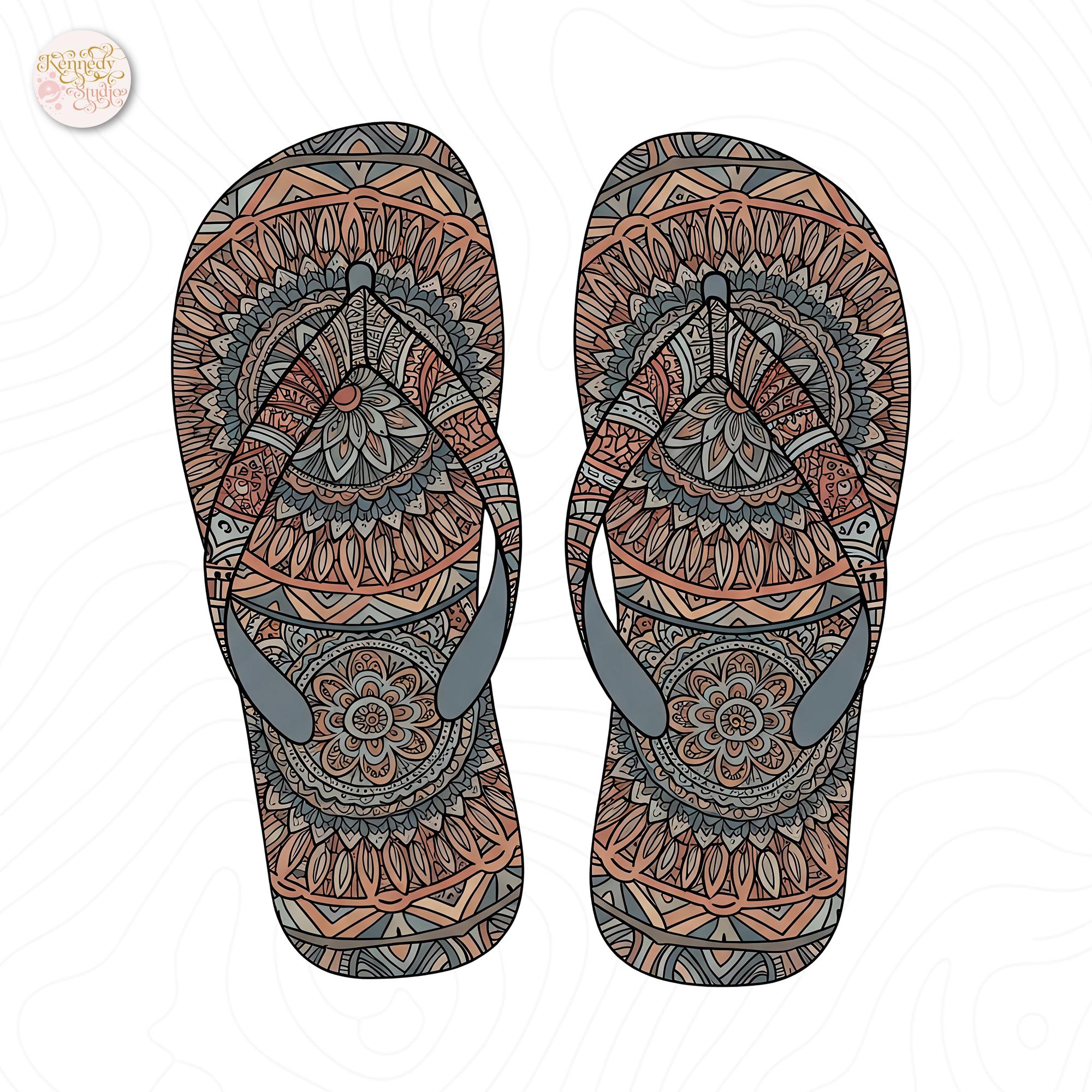Summer Flip Flops Clipart Bundle, Tropical Beach Sandals PNG, Cute ...