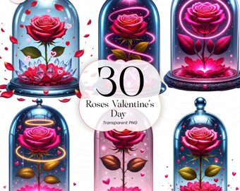Valentine Roses PNG Clipart Romantic Floral Valentine’s Day for Designers VR01
