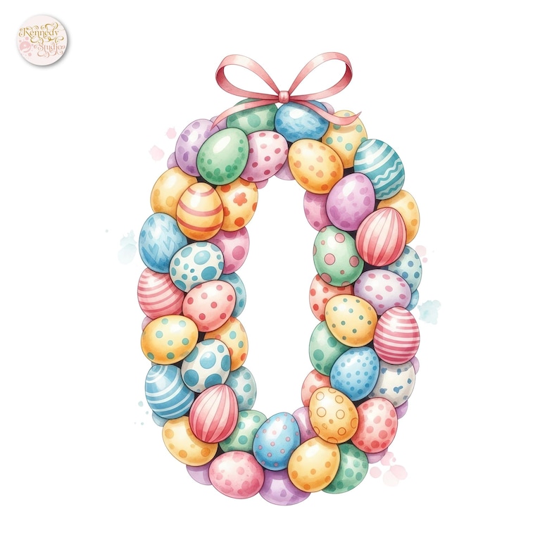 Easter Eggs Alphabet PNG Clipart Bundle A-Z, Cute Pastel Easter Day ...