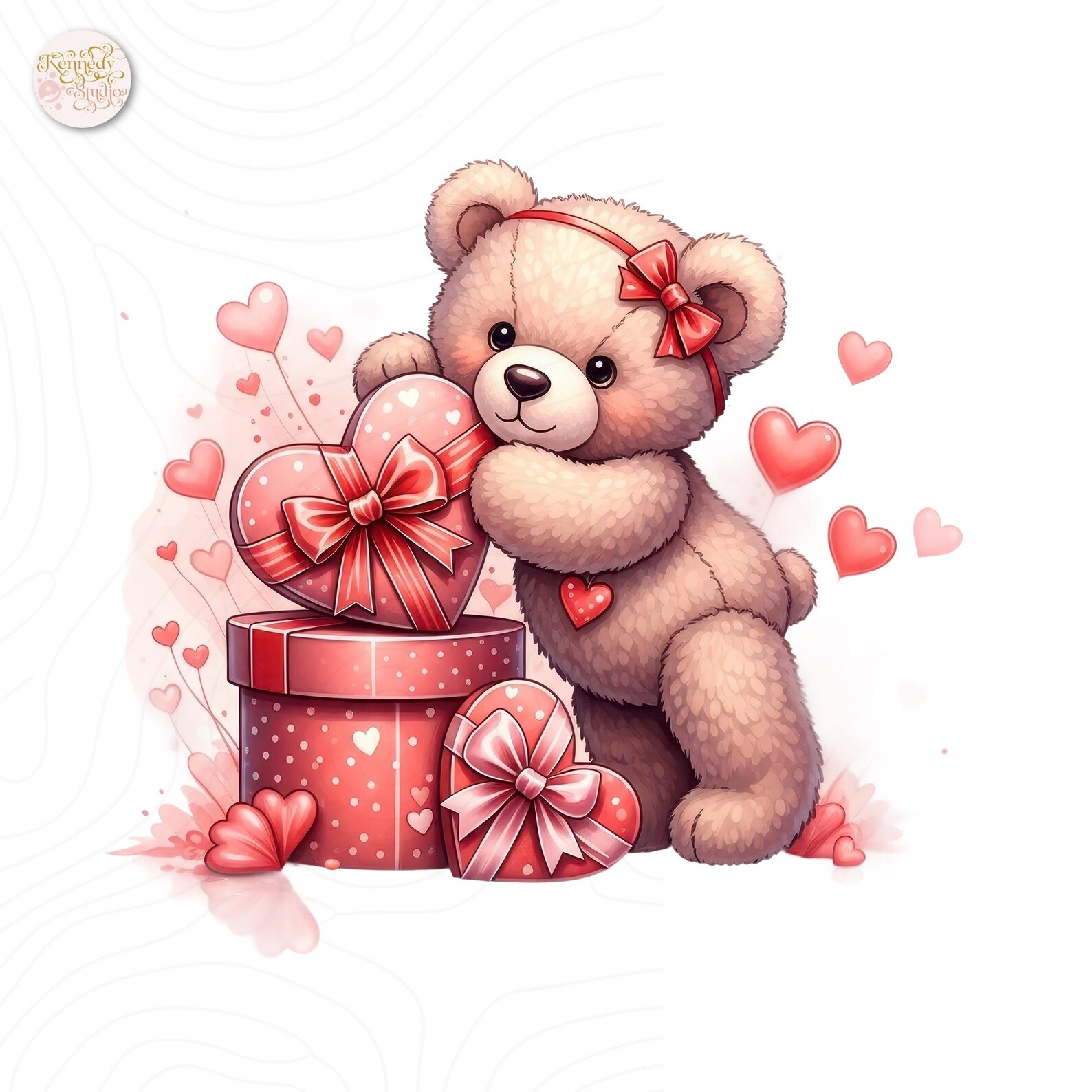 Valentine Teddy Bear PNG Clipart Bundle Cute Love Bears for Valentine’s ...
