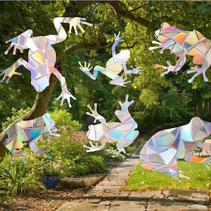 Frog Suncatcher Pack - Window Cling, Rainbow Maker, Reusable Suncatcher Sticker, Window Prism, Suncatcher Window, Bird Collision Decal
