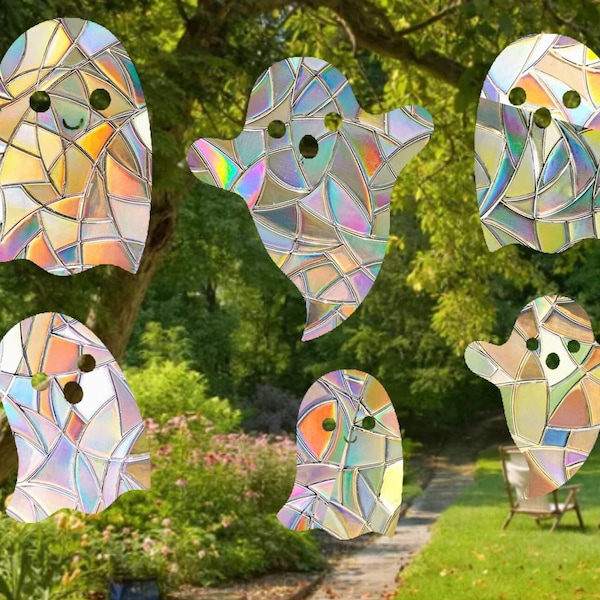 Ghost Pack Suncatcher - Window decal, sticker, rainbows, witchy, prism, wiccan, Halloween, spooky, carving, ghosts