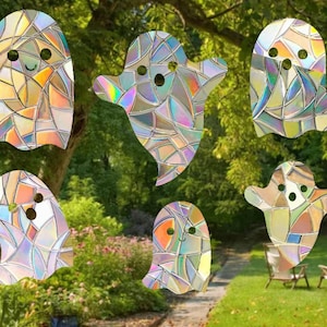 Ghost Pack Suncatcher - Window Cling, Rainbow Maker, Reusable Suncatcher Sticker, Window Prism, Suncatcher Window, Bird Collision Decal
