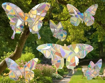 Butterfly Suncatcher Pack - Window Cling, Rainbow Maker, Reusable Suncatcher Sticker, Window Prism, Suncatcher Window, Bird Collision