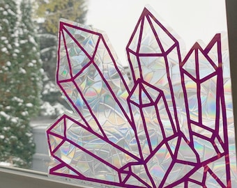 Crystal Corner Suncatcher - Window Cling, Rainbow Maker, Reusable Suncatcher Sticker, Window Prism, Suncatcher Window, Bird Collision