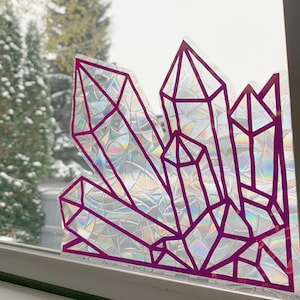 Kristall Ecke Sonnenfänger - Fensteraufkleber, Regenbogen Maker, wiederverwendbarer Sonnenfänger Aufkleber, Fensterprisma, Sonnenfängerfenster, Vogelkollision
