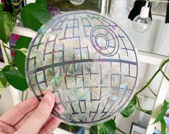 Deathstar Suncatcher - Window decal, sticker, rainbows, star wars, the child, jedi