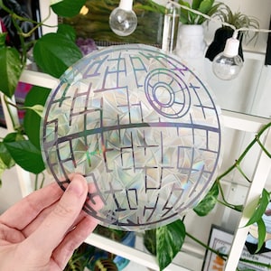 Deathstar Suncatcher - Rainbow Maker Window Cling, Bird Collision Safety, Reusable