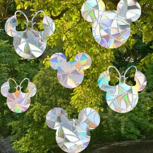 Mouse Ears Suncatcher Pack - Window Cling, Rainbow Maker, Reusable Suncatcher Sticker, Window Prism, Suncatcher Window, Bird Collision Decal