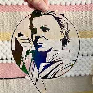 Halloween Meyers Suncatcher -  Window Cling, Rainbow Maker, Reusable Suncatcher Sticker, Window Prism, Suncatcher Window, Bird Collision