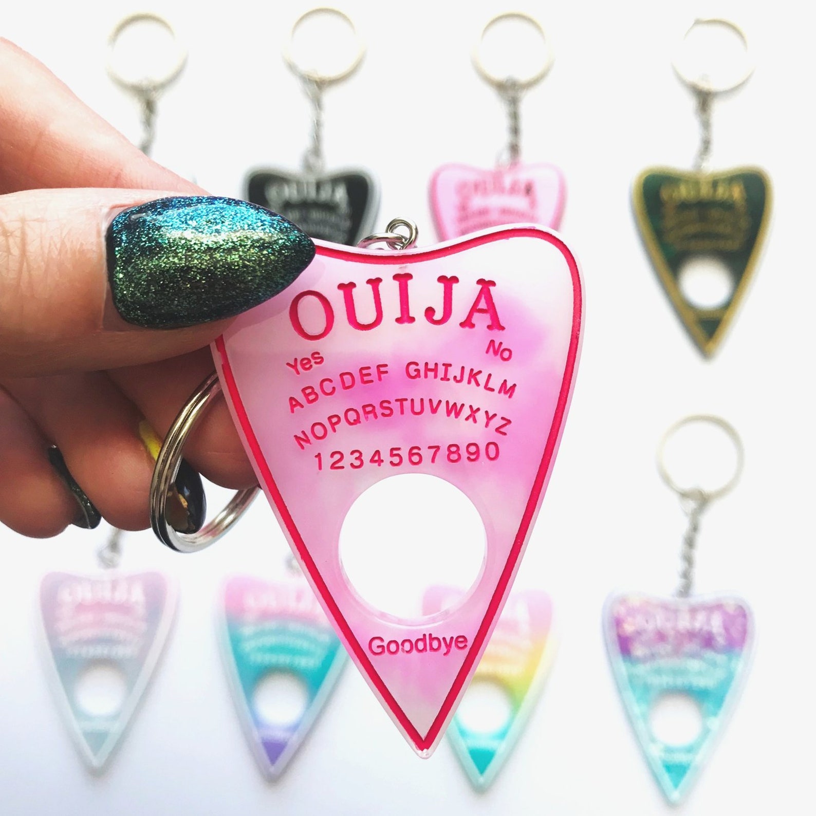 Ouija Keychain Planchette Key Ring Spooky Goth Horror Etsy