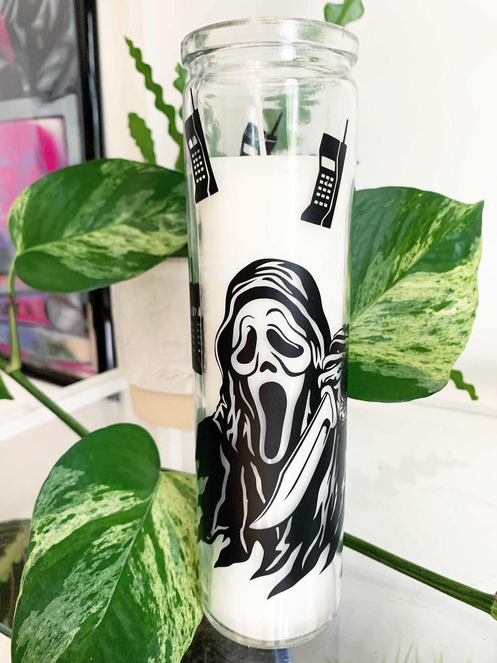 Ghostface Prayer Candle Horror Halloween Spooky Candles Etsy