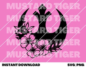 Rebel Alliance Florals - Png, Svg Cutting File, Star Wars Png Design, Movie Svg, Digital file, Digital