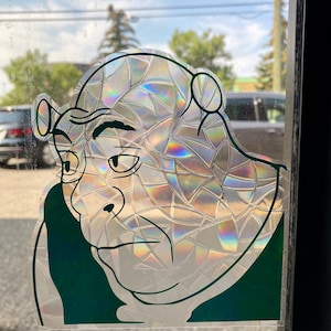 Shrek Meme Suncatcher - Window decal, sticker, rainbows, cursed image, funny, movie, memes