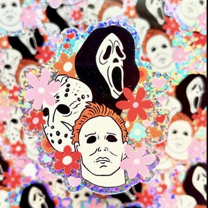 Horror Villain Glitter Sticker - Horror movie, scream, scary, spooky, halloween