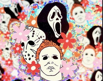 Horror Villain Glitter Sticker - Horror movie, scream, scary, spooky, halloween