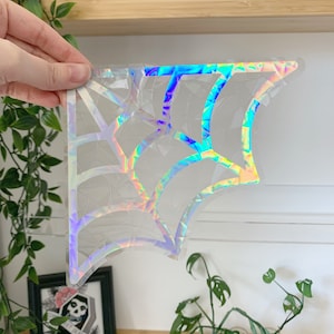 Spiderweb Corner Suncatcher: Rainbow Window Prism, Bird Safety Cling