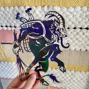Krampus Suncatcher - Window Cling, Rainbow Maker, Reusable Suncatcher Sticker, Window Prism, Suncatcher Window, Bird Collision Decal