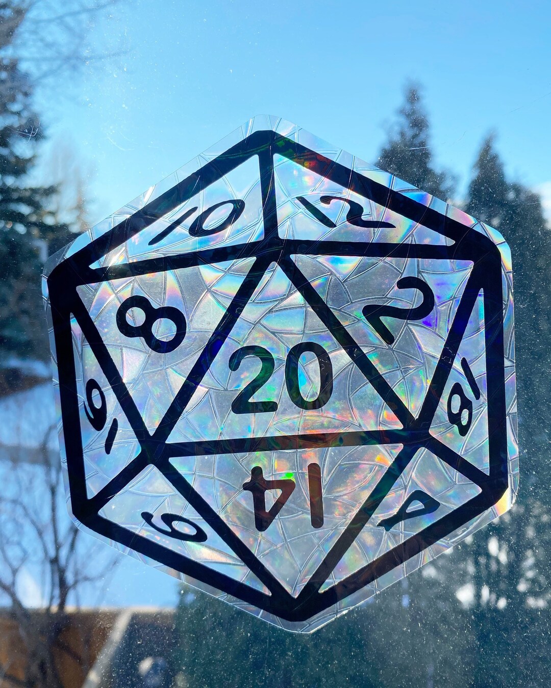 D20 Suncatcher - Window Cling, Rainbow Maker, Reusable Suncatcher ...