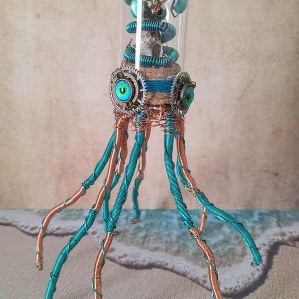 Pieuvre géante steampunk, figurine pieuvre, sirène,sculpture mer, décoration océan