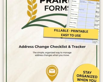 Fillable Address Change Checklist (Canada) – Moving Organizer & Tracker | Instant Download