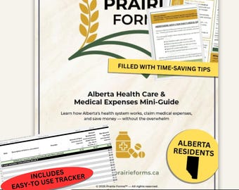 Medical Expense Tracker + Alberta Health Guide Bundle (Digital Download, Canada)