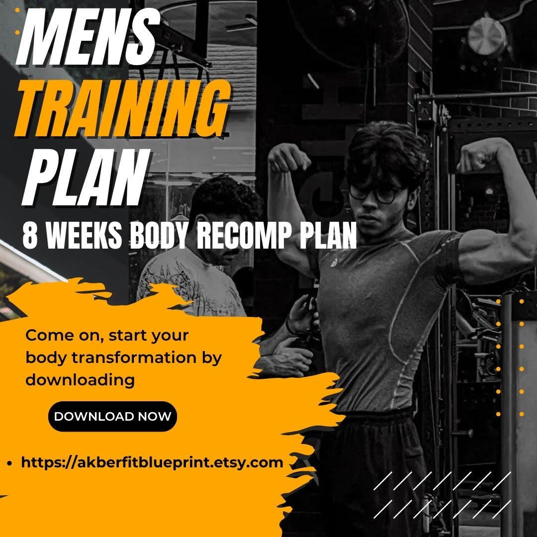 8 Week Men’s Body Recomposition Plan | Gym Workout + 2500 Cal Muscle ...