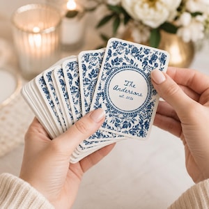 Personalized Floral Playing Cards, Custom Family Card Deck, Wedding Gift