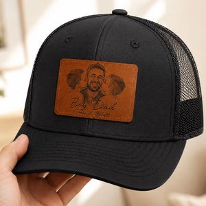 Gorra de camionero personalizada para papá, gorra con parche de cuero personalizado, regalo para papá