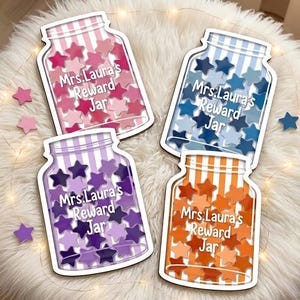 Tarro De Recompensas Magnético Con Estrellas Para Niños | Sistema De Motivación De Madera Para Casa Y Escuela