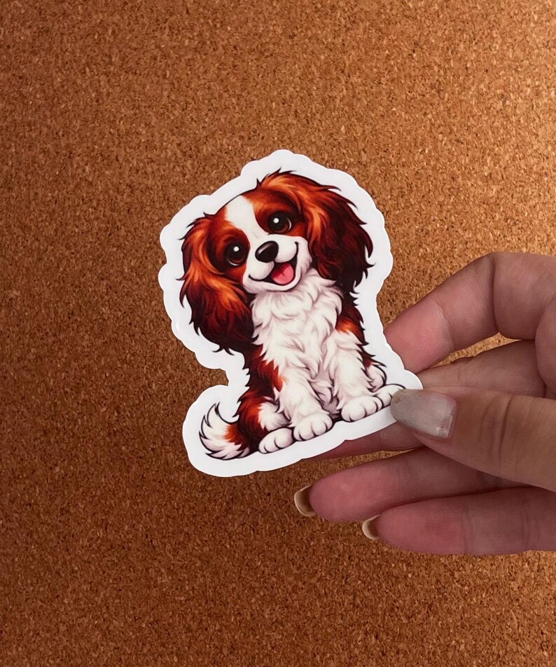 Blenheim Cavalier King Charles Spaniel Sticker Cute Cavalier Dog Vinyl ...