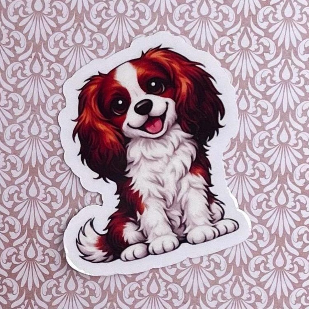 Blenheim Cavalier King Charles Spaniel Sticker Cute Cavalier Dog Vinyl ...
