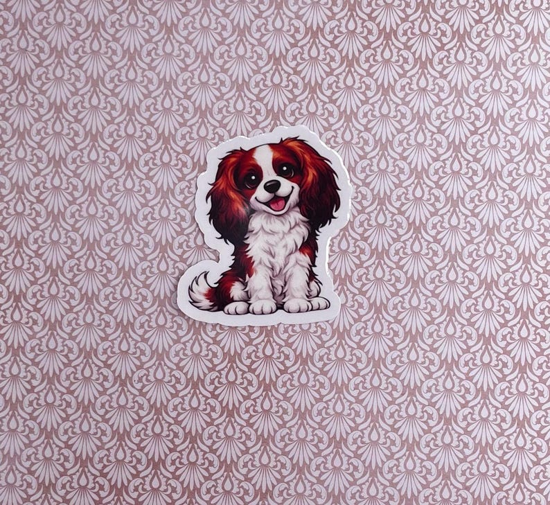Blenheim Cavalier King Charles Spaniel Sticker Cute Cavalier Dog Vinyl ...
