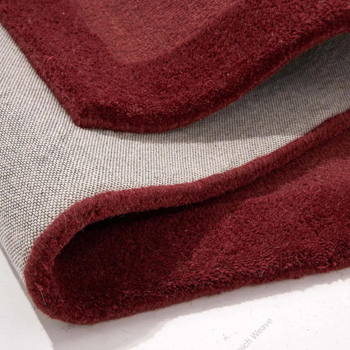 Red Rustic Long Rug Hand Tufted Wool Rug | Modern Rust Red Area Rug | Minimal Living Room ...