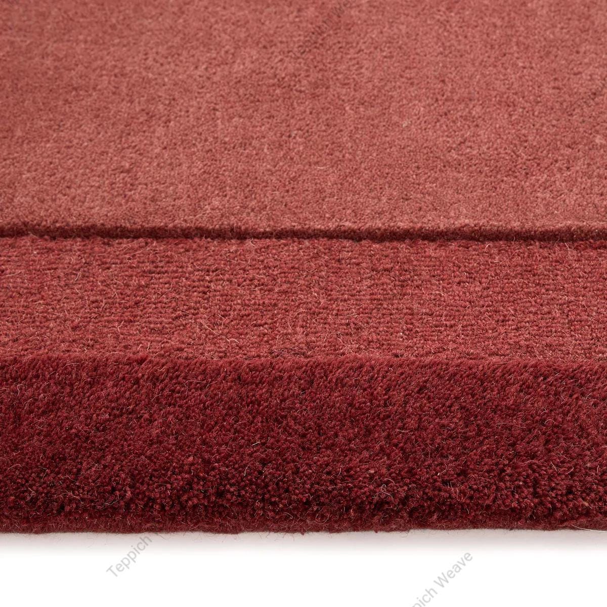 Red Rustic Long Rug Hand Tufted Wool Rug | Modern Rust Red Area Rug | Minimal Living Room ...