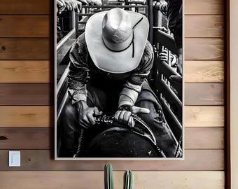 Western Cowboy Rodeo Photo Print – Rustic Ranch Home Decor